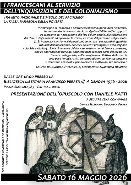 I Francescani al servizio dell'inquisizione e del colonialismo