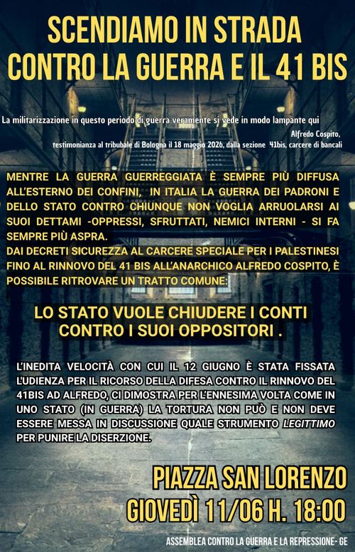 Contro la guerra e contro il 41 bis